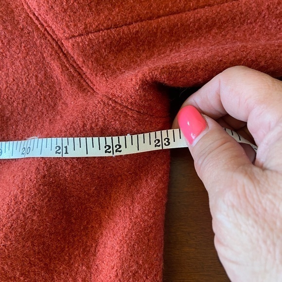 Talbots alpaca wool size XL burnt orange in color button closure 2 zip pockets - Picture 7 of 9